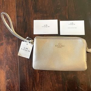 Metallic Coach wristlet